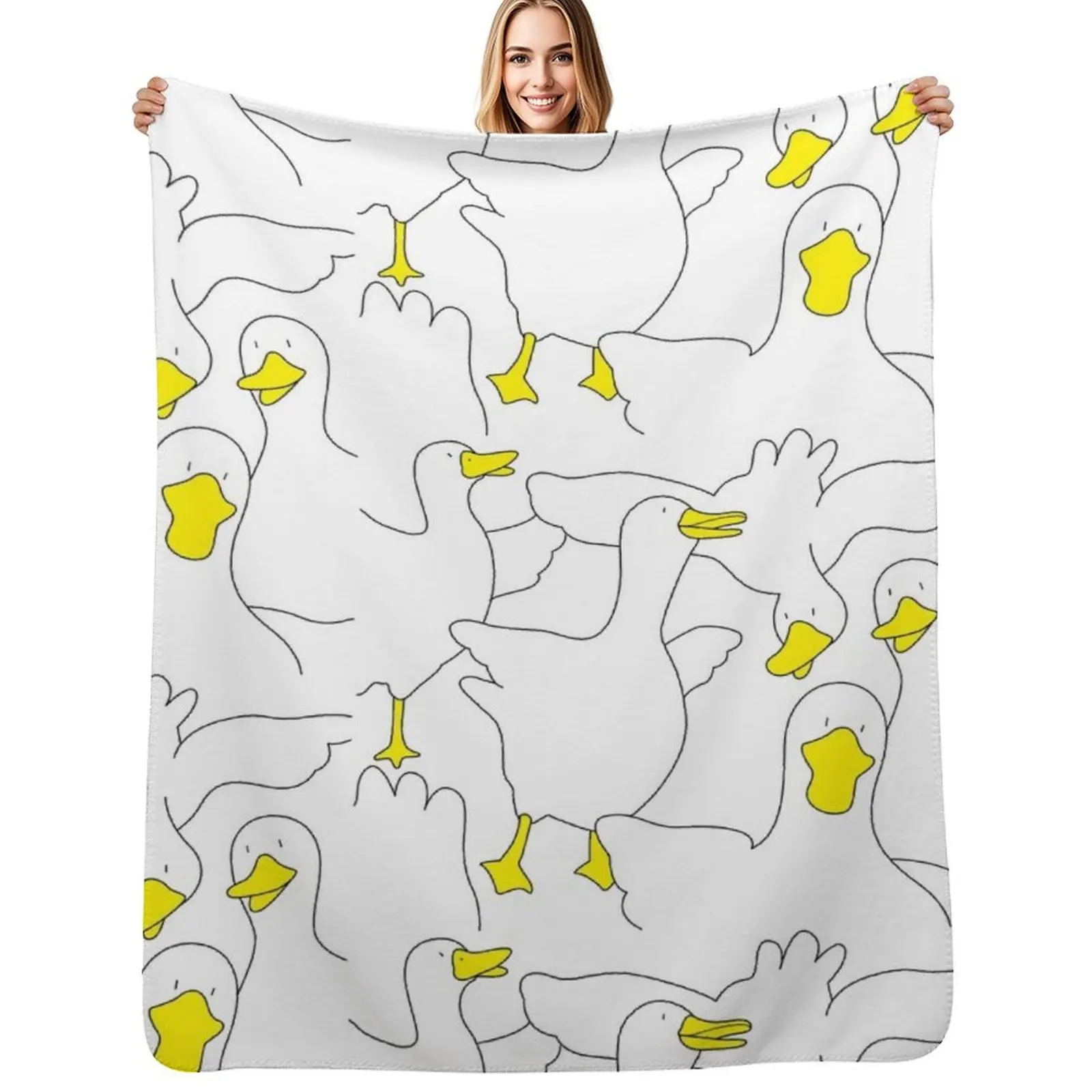 Duck Duck Duck Throw Blanket Spring Fall Cozy Throw Blanket for Couch