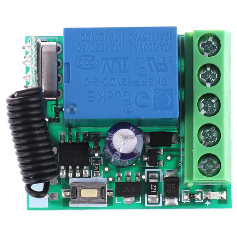 1CH Channel Wireless RF Remote Control Receiver Relay Switch DIY Module 433MHz RF Transmitter For Door Electromagnetic Lock