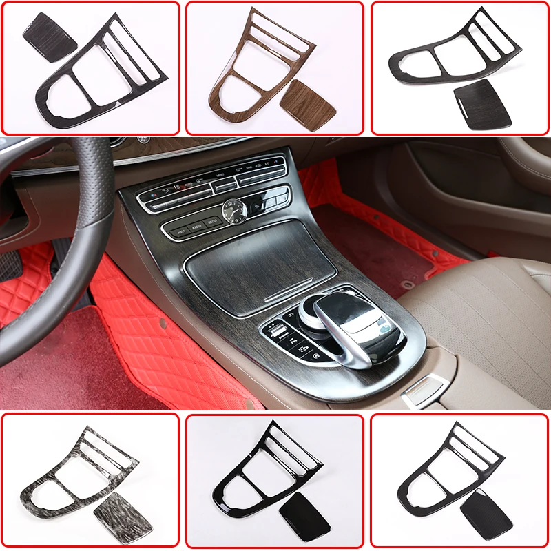 

ABS Plastic Gloss Black Style Center Console Gear Panel Frame Cover Trim Stickers For Mercedes Benz W213 E Class 2016 2017 2018