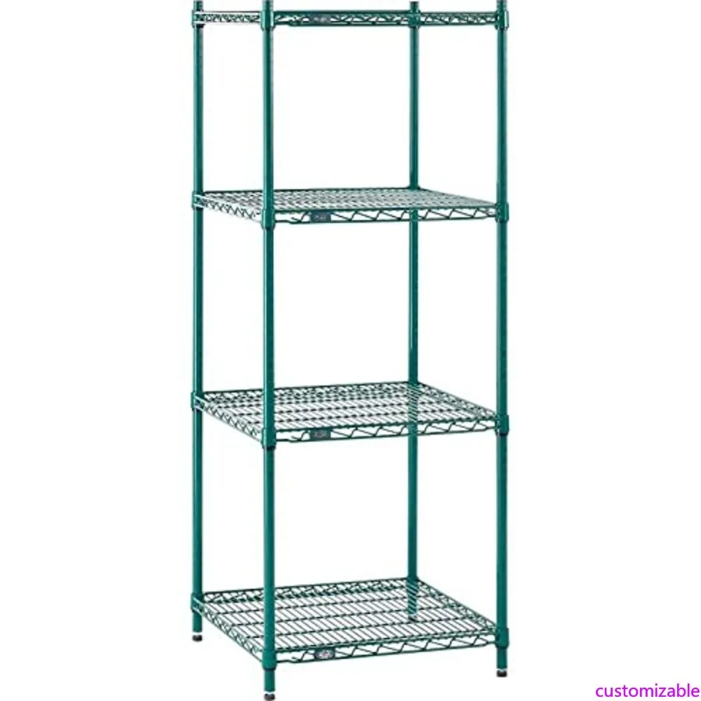 

Adjustable 4-Tier Wire Shelving Unit with Nexel 24x24x54 Dimensions, NEXGuard Antimicrobial Protection, NSF-Listed for Commercia