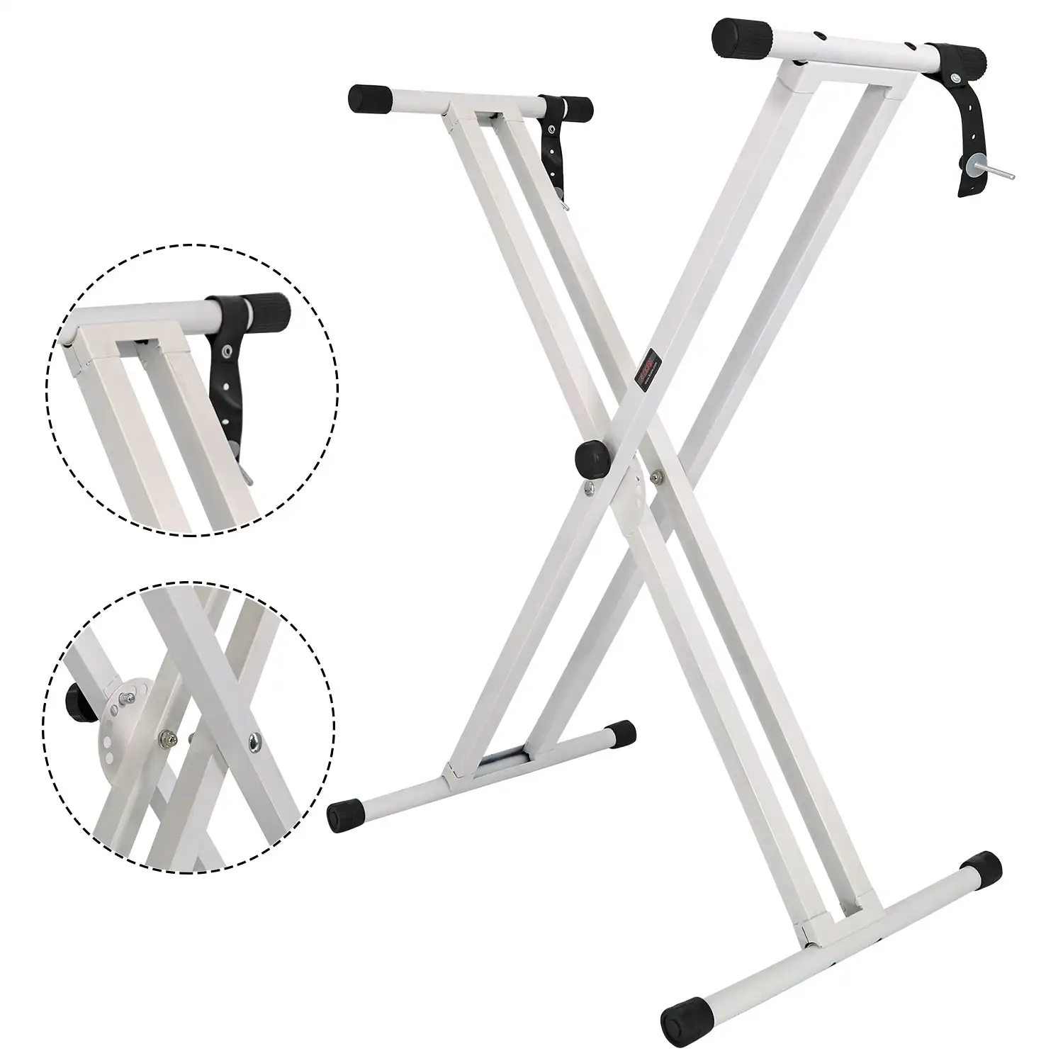 5 Core Keyboard Stand Double X Style Adjustable Lift Piano Riser For 49 - 88 Keys KS 2X WH