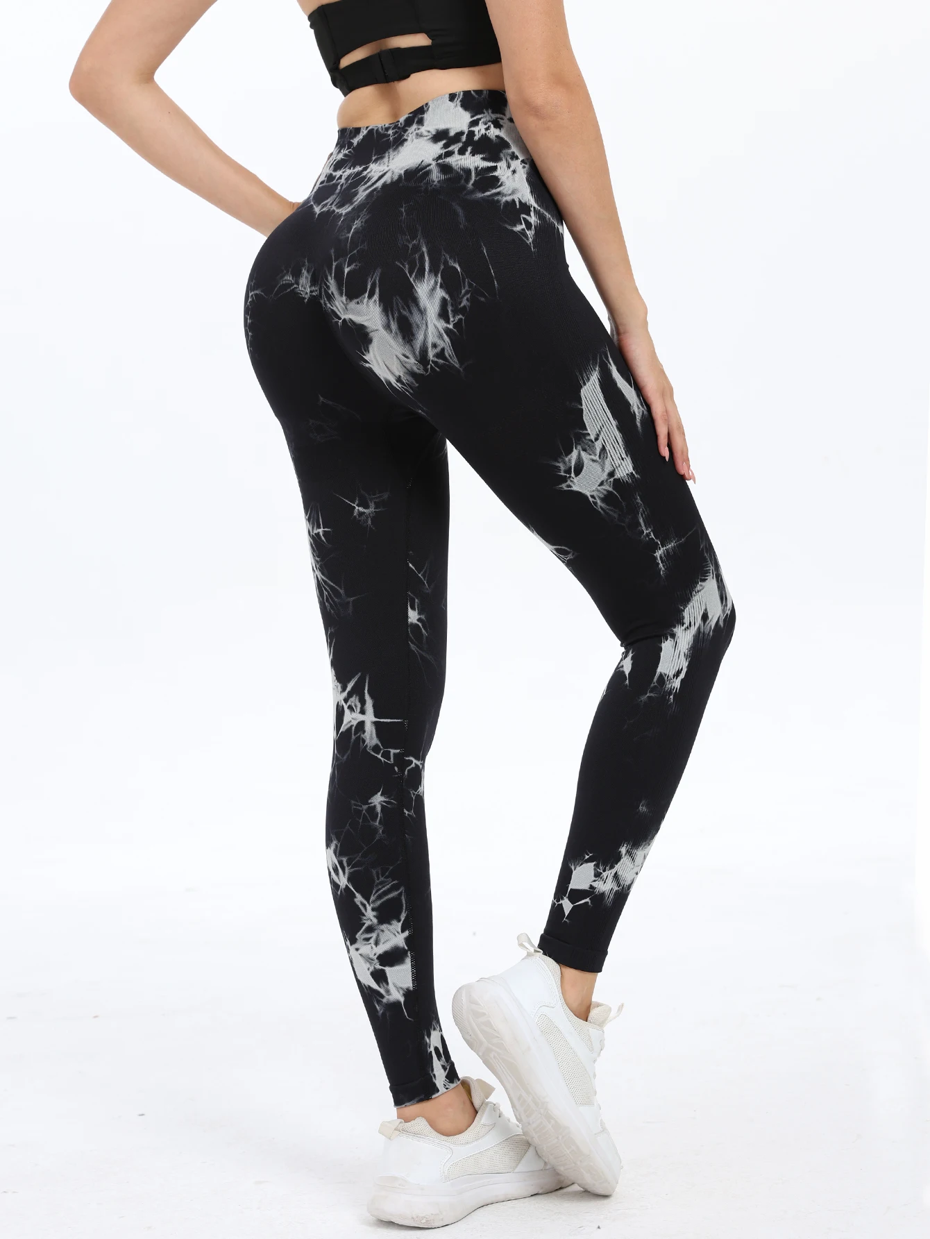 Tie Dye Yoga Leggings Women High Waist Seamless Scrunch Butt Lifting Tummy Control Gym Workout Pants