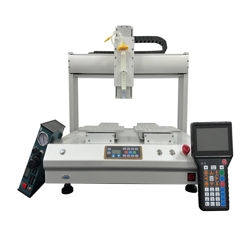 High Precision Duplex Fully Automatic Pressurized Glue Dispenser Supports Customized Three-axis Desktop Dispensing Robots