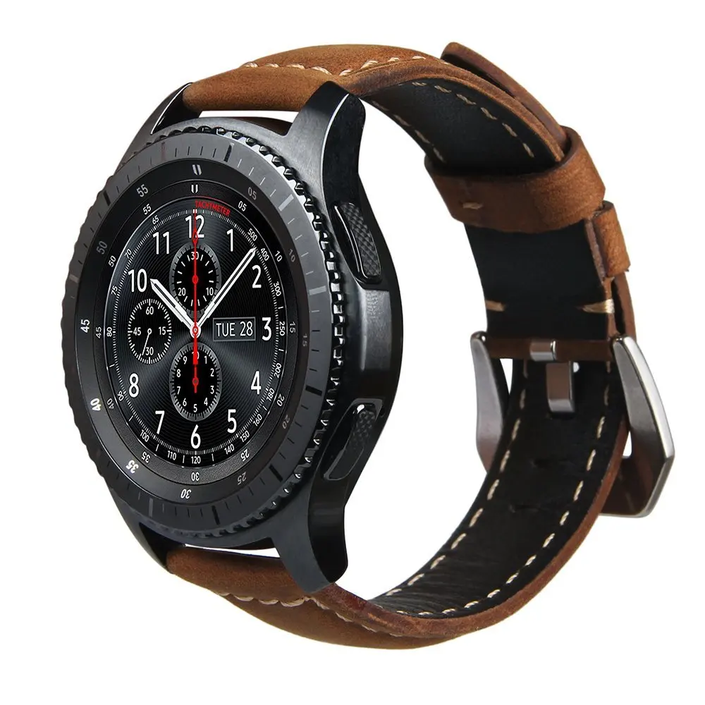 Luxury leather sport strap For Samsung Gear S3 Frontier/Classic watch 46mm watchbands bracelet wrist 22mm bands replacement belt