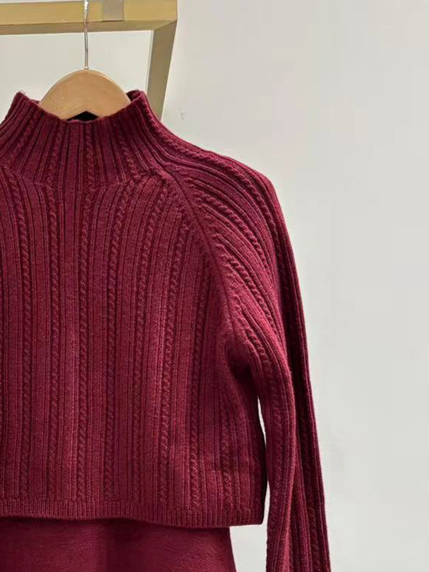 M Home Nan You High End Faion gebreide top voor dames ort Dr-set Hoge kraag Herfstcollectie Comfortabele polyestervezel