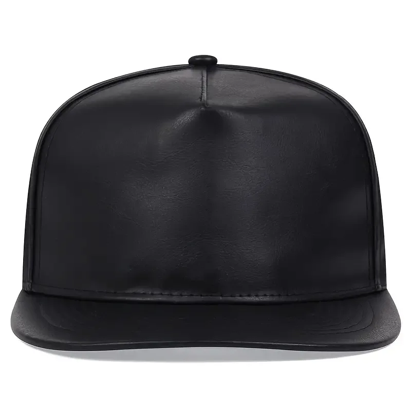 PU Leather Flat Brim Hats for Men Women Hip Hop Baseball Snapback Blank Caps Solid Fitted Caps Kpop Frees Hipping