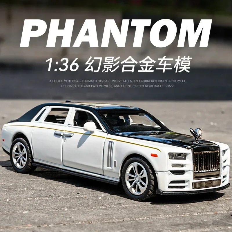

Модель автомобиля 1:36 Phantom Sedan, литая из металлического сплава, со звуком и светом, откатным механизмом, коллекционная, детская игрушка, подарок