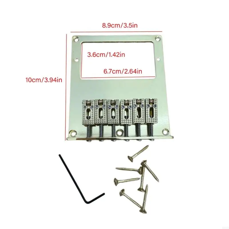 Electric Guitar Bridge Assembly for T Guitars, Metal Six Bridge Hardware for Replacement Repair and Upgrade Work 69HD