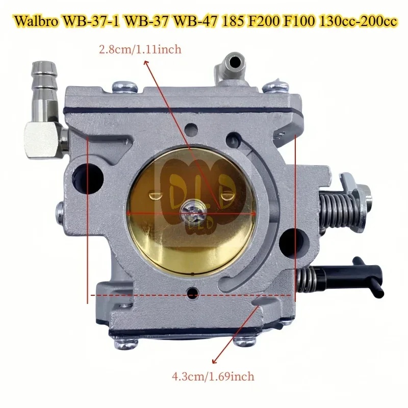

Карбюратор для Walbro WB-37-1 WB-37 WB-47 185 F200 F100 130cc-200cc OEM 472-03900-0C0 Двигатель газонокосилки