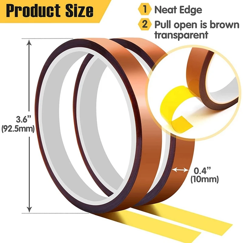 10 Rolls Of Heat-Resistant Tape For Sublimation,10Mmx33m Of Hot Pressing Tape, Bonding Vinyl Without Residue,Soldering