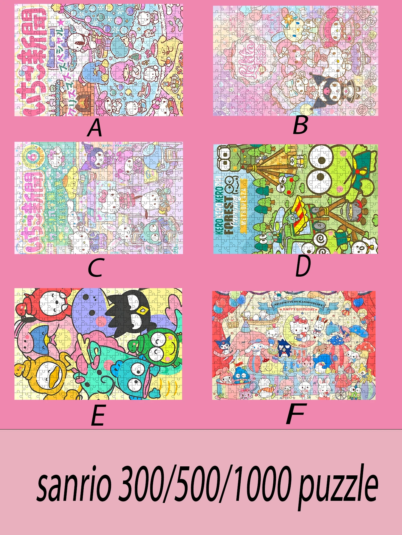 

sanrio 300/500/1000 piece puzzle wooden onePiece Puzzles for Adults childrenEducational Toys Gifts