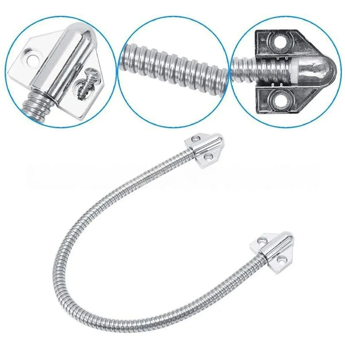 Door Line Protection Spring Tube with Triangular Bracket, Anti-Pinch Protection Device, for Security Door Retrofitting