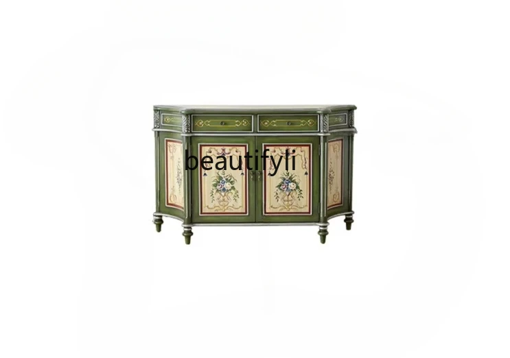 Painted · American Light Luxury Double Door Chest of Drawers Master Bedroom Home Curio Cabinet Storage Rack furniture