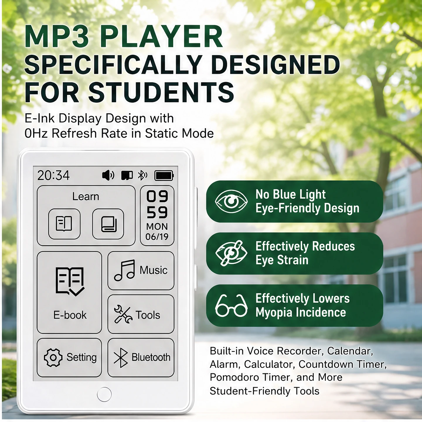 Famue E-Ink MP3 Player with TF - đánh giá và giá Music Audiobook