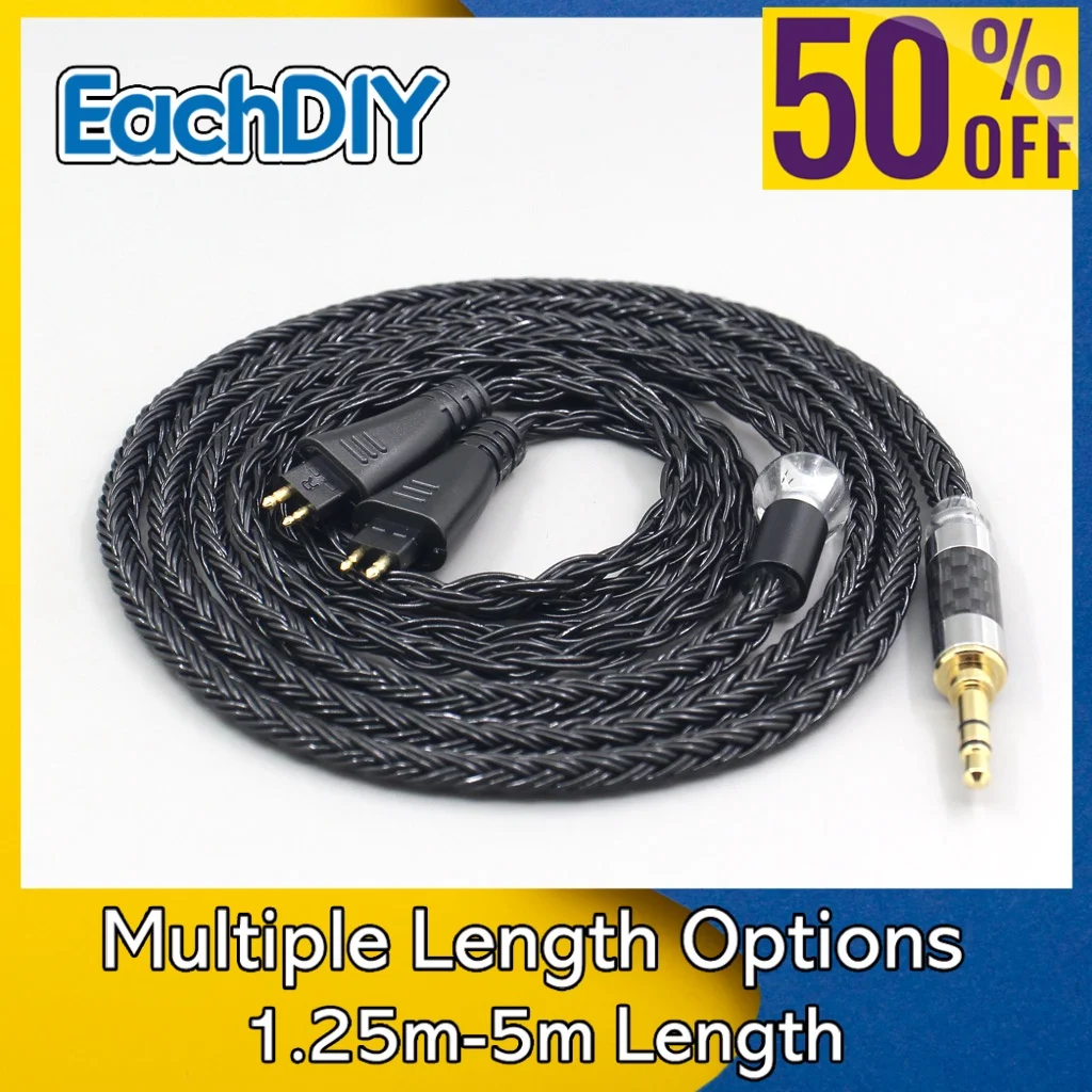 

16 Core 7N OCC Black Braided Earphone Cable For FOSTEX TH900 TH1000RP TH1100RP TH-909 TR-X00 TH-600 MK2 7416