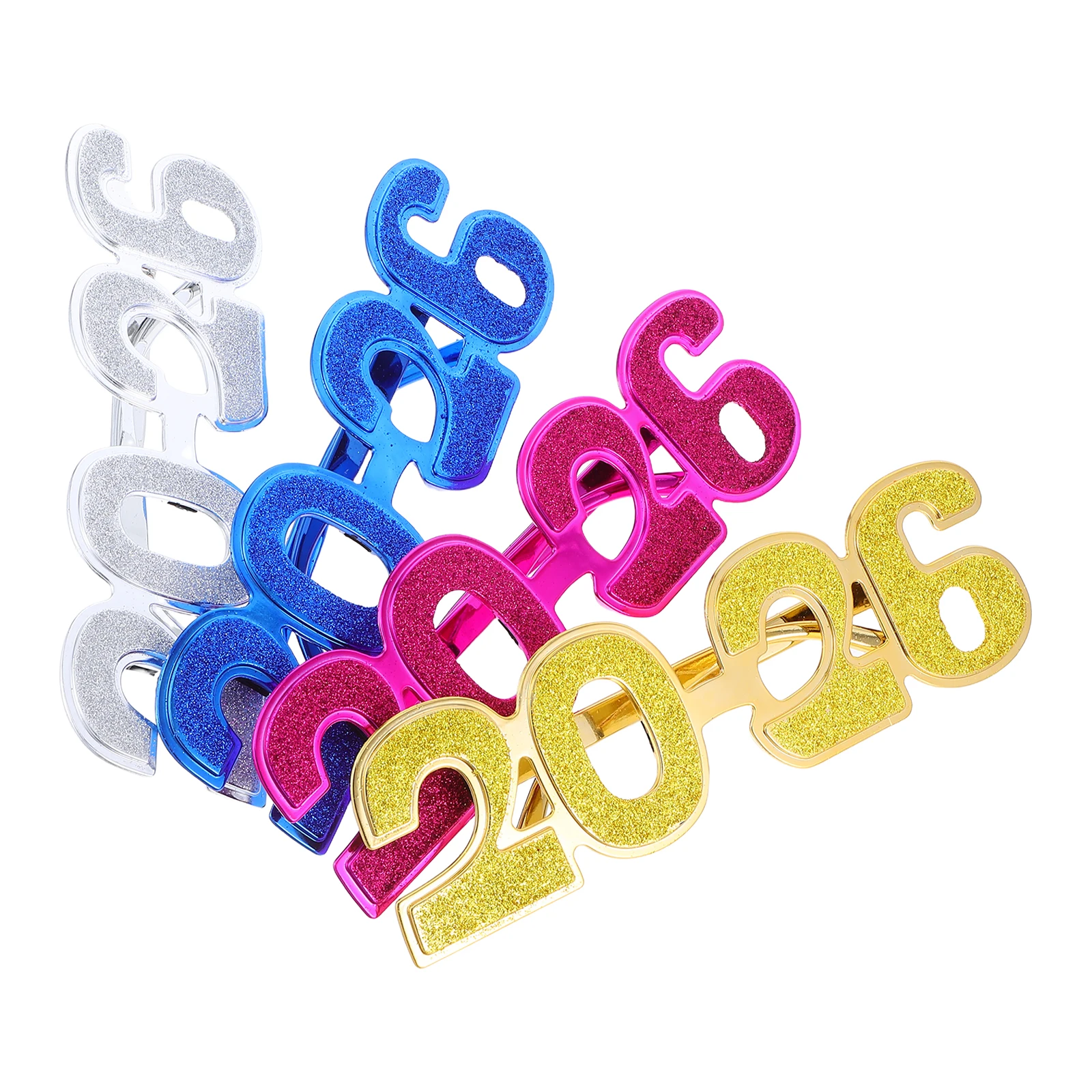 4 szt. Okulary na ukończenie szkoły 2026 z brokatem, okulary imprezowe z numerami, dla dzieci i dorosłych, na urodziny, Nowy Rok, rekwizyty do zdjęć, okulary imprezowe