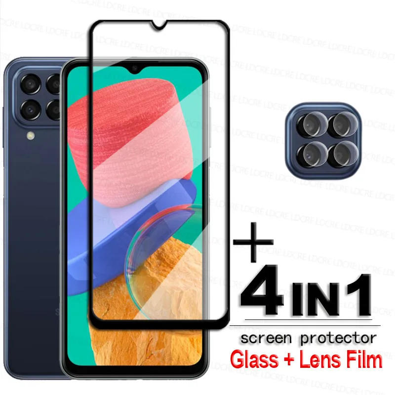 

For Samsung Galaxy M33 Glass Full Cover Screen Protector Samsung M33 Tempered Glass For Samsung M33 M23 M52 M32 M22 Lens Film