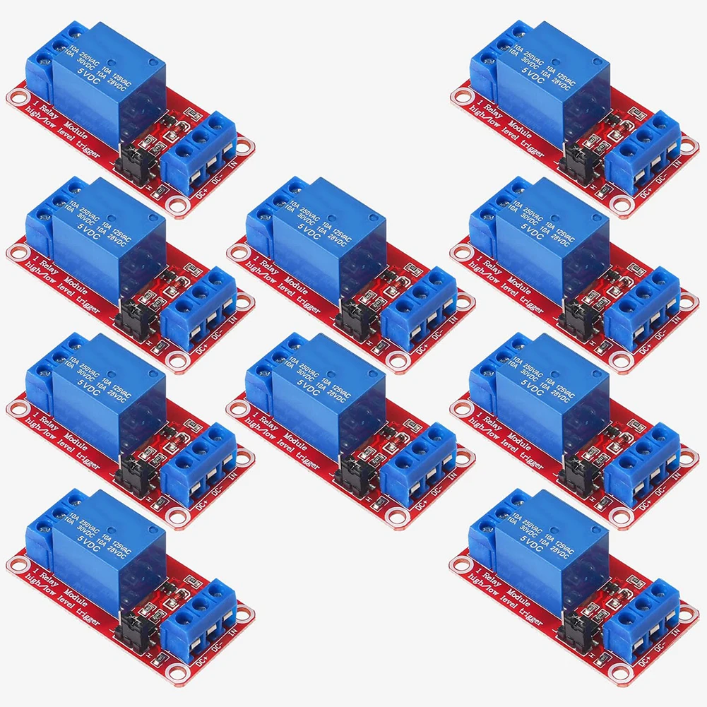 10PCS Relay Module 1 Channel Relay Module Automation Projects DC Voltage 30V Easy Installation Fault-Tolerant Mechanism