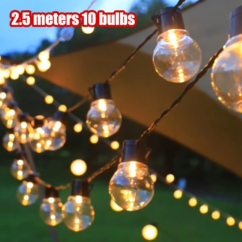 

2.5M 10 Bulbs LED Garland Fairy String Lights White Wedding Christmas Decoration Outdoor For Holiday Party Street Camp Decor
