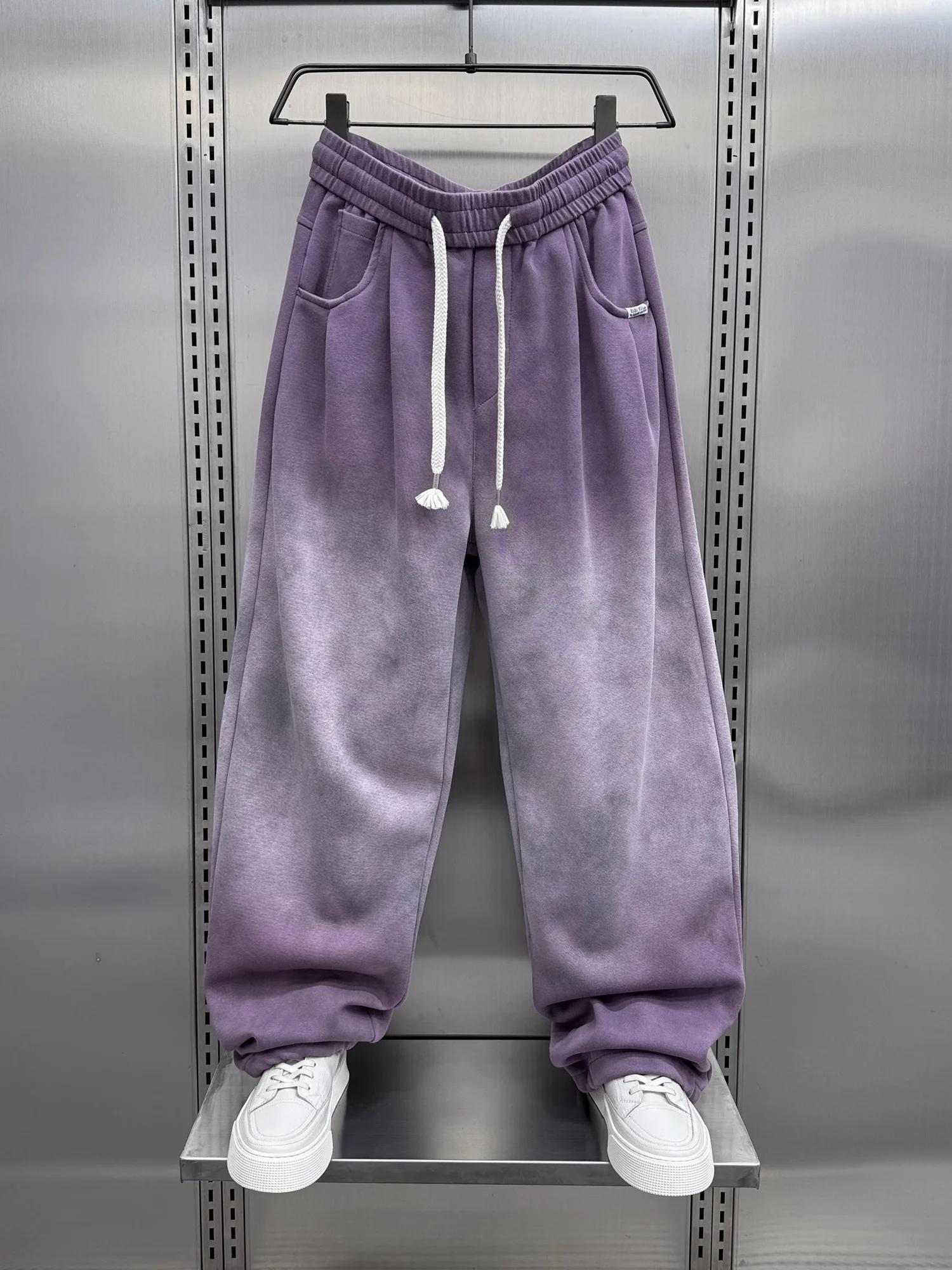 

Мужские повседневные брюки больших размеров (до 300), однотонные, широкие, свободные, драпирующиеся, спортивные штаны, осенне-зимняя молодежная мода