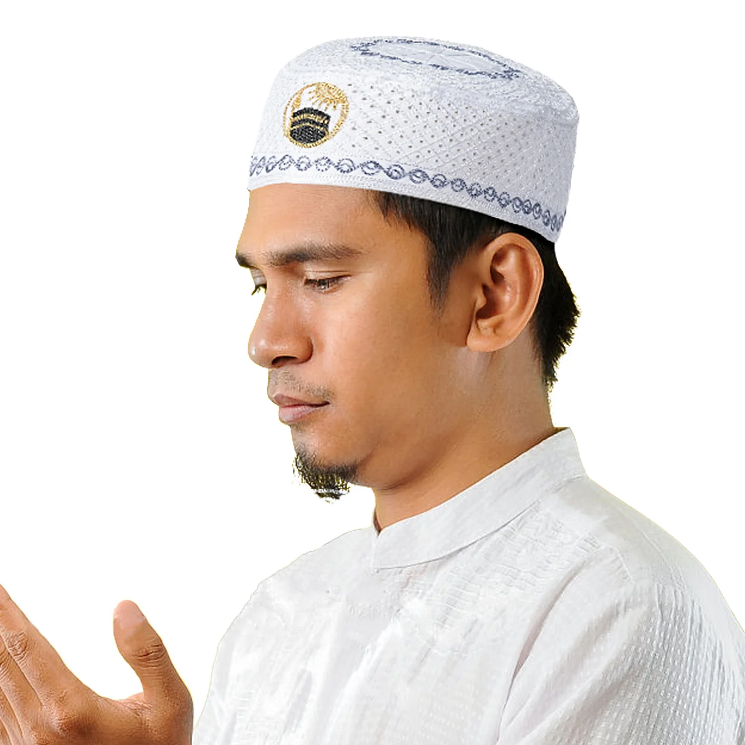 Nuovi uomini musulmani berretto di preghiera cappello di cotone ricamo per il tempo libero Arabia Saudita cappello islamico berretto da uomo foulard Topkippot turbante berretto saudita