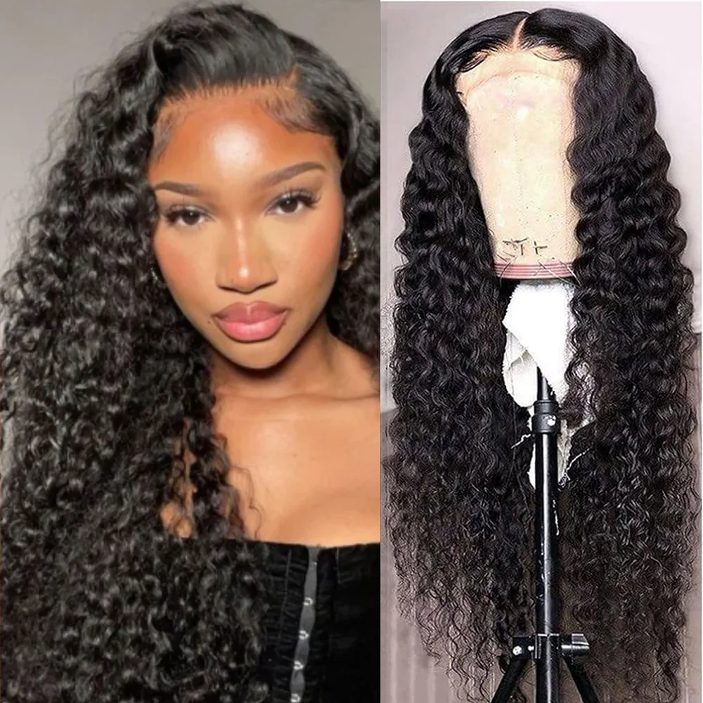 4x4 موجة عميقة HD الدانتيل الجبهة الباروكات 100% البرازيلي الشعر البشري غلويليس 200% الكثافة قبل قطعها شعر الطفل ابيض الباروكات للنساء