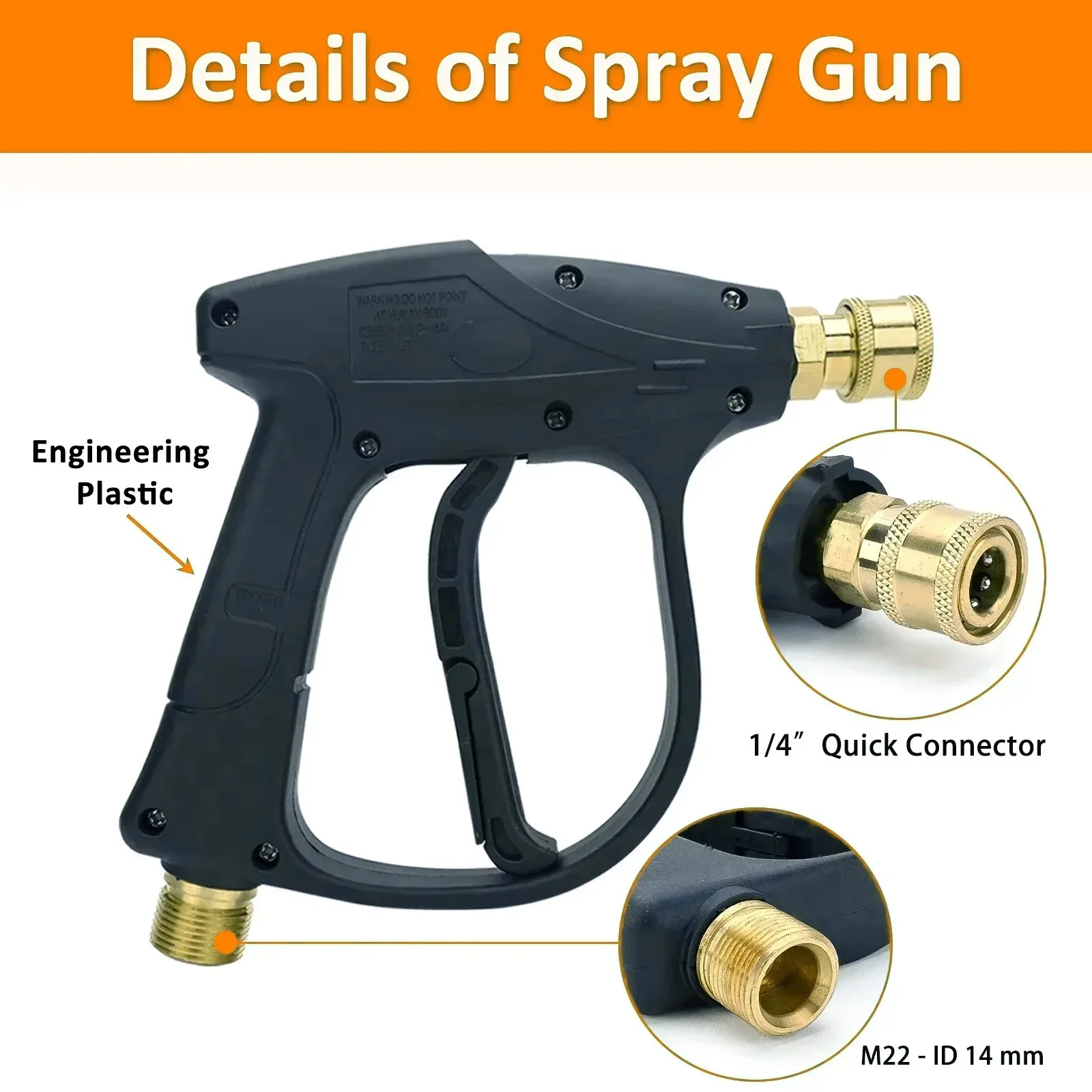 Compatible Karcher Bosch Nilfisk Parkside,2175PSI Washer Gun with 1L Foam Cannon Tank for Car RV Truck Washing