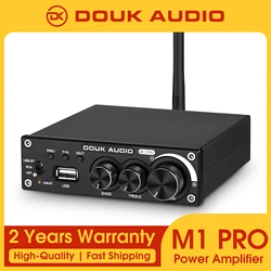 Douk audio Bluetooth 5.0 Power Amplifier Stereo 2.0 Ch Subwoofer Amp Treble Bass Adjust USB Lossless Music Player 320W