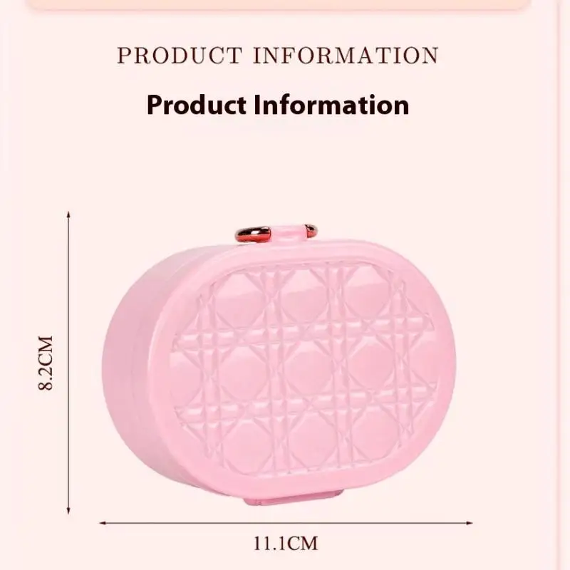 ポータブルミニジュエリー収納ボックスミラー付きマルチコンパートメント化粧収納ボックスリングネックレスブレスレット