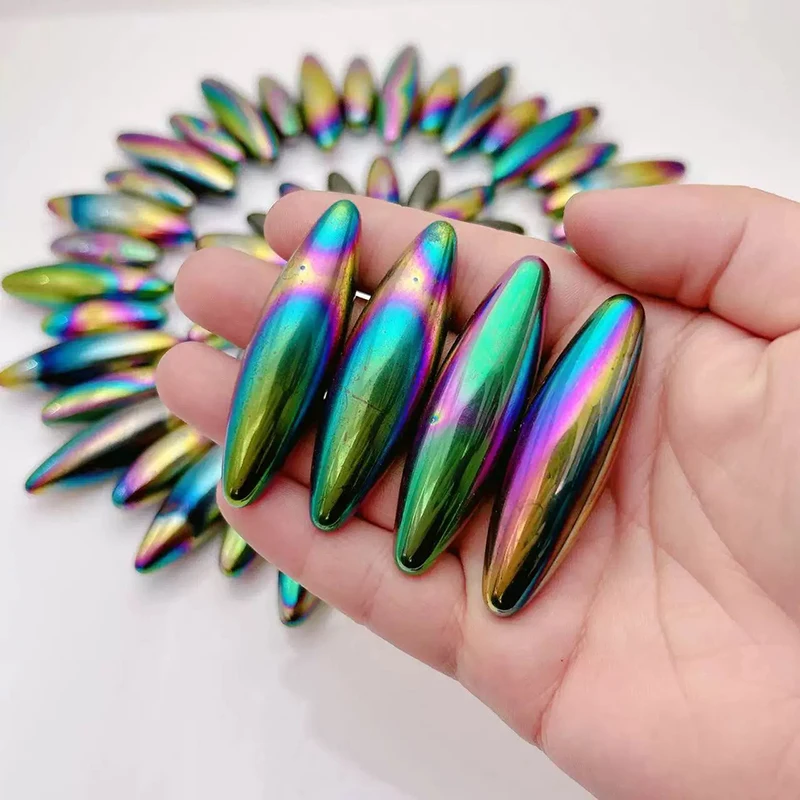 42x15mm Polishing Colorful Oval Rugby Ball Ferrite Magnet Health Care Massager Magnetic Therapy Relief Toy Game Home Fine Decor