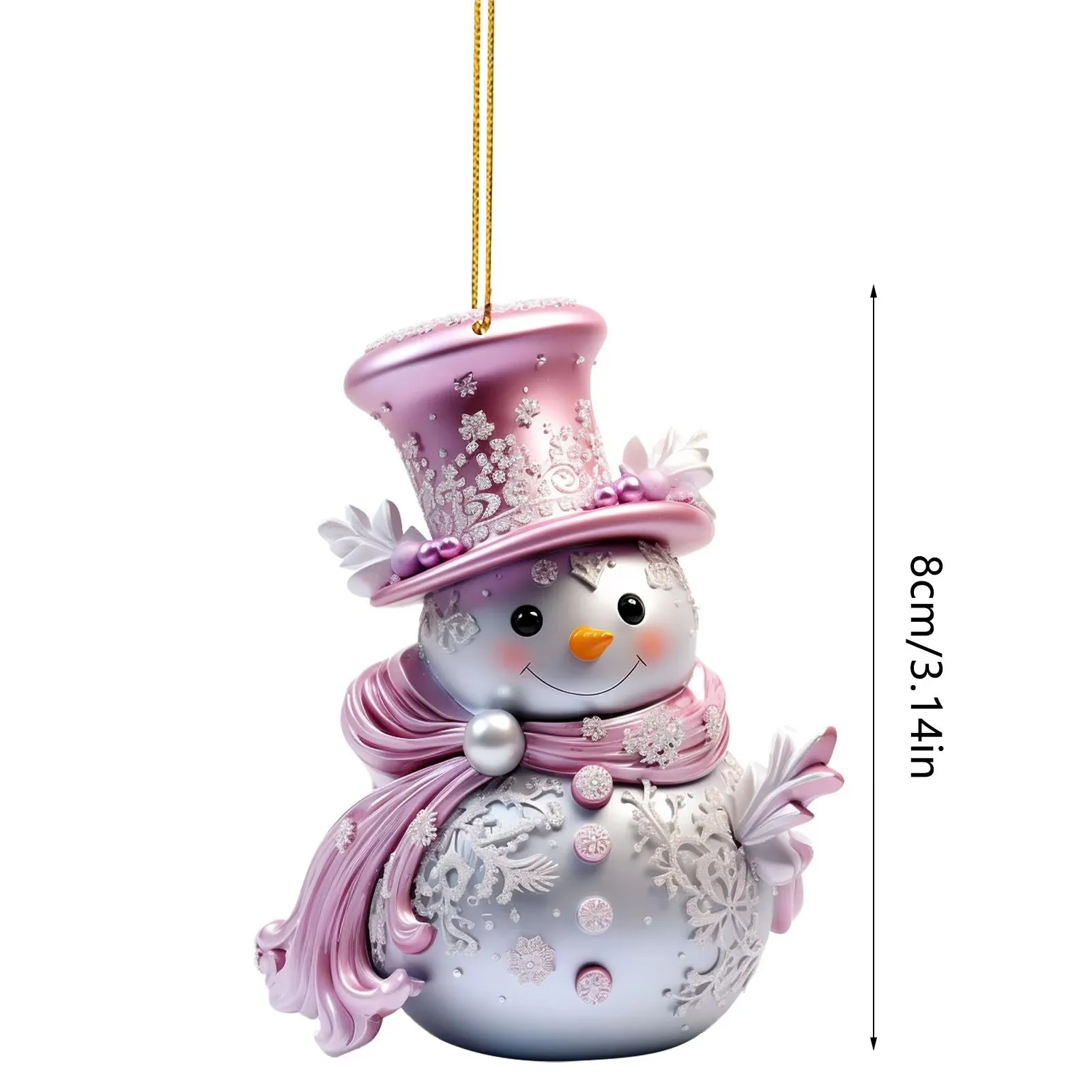 Christmas Tree Pink Decorations Flat 2D Acrylic Snowman Hanging Pendants Home 2025 Xmas 2026 New Year Eve Decoracions New In