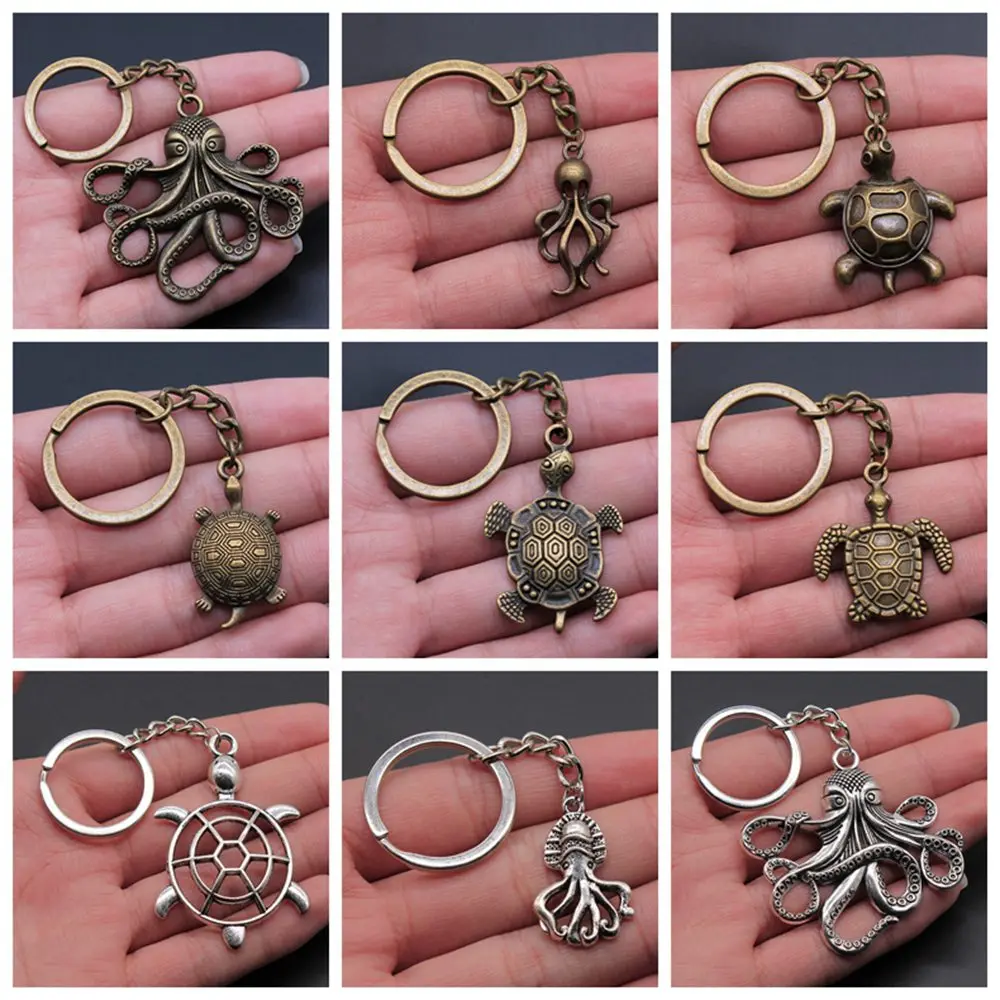 1 Piece Keychain Turtle And Octopus key-rings fashion hot sale key chain ring keyring car key chain