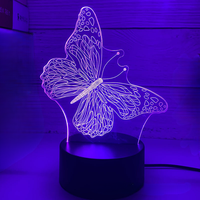 Nighdn Butterfly 3D Nightlight Bedroom Breastfeeding Sleep LED Table Lamp USB Plug in Dormitory Girl Rom Decor Gift Night Light