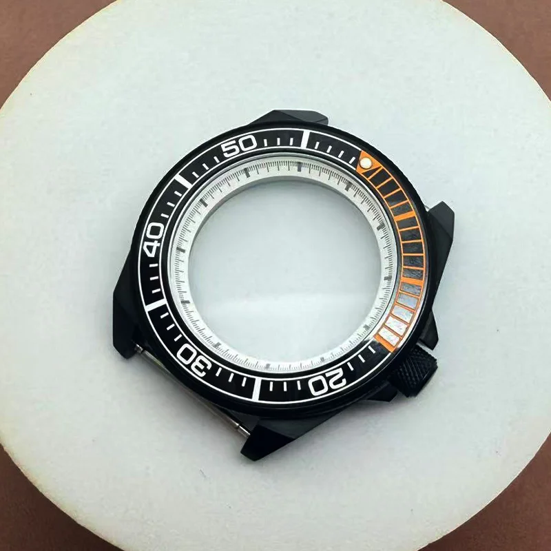 43.8mm Modified Samurai Diving Watch Case For NH35 NH36 4R35 4R36 7S Movement 28.5mm Dial Sapphire Crystal glass Ceramic Bezel