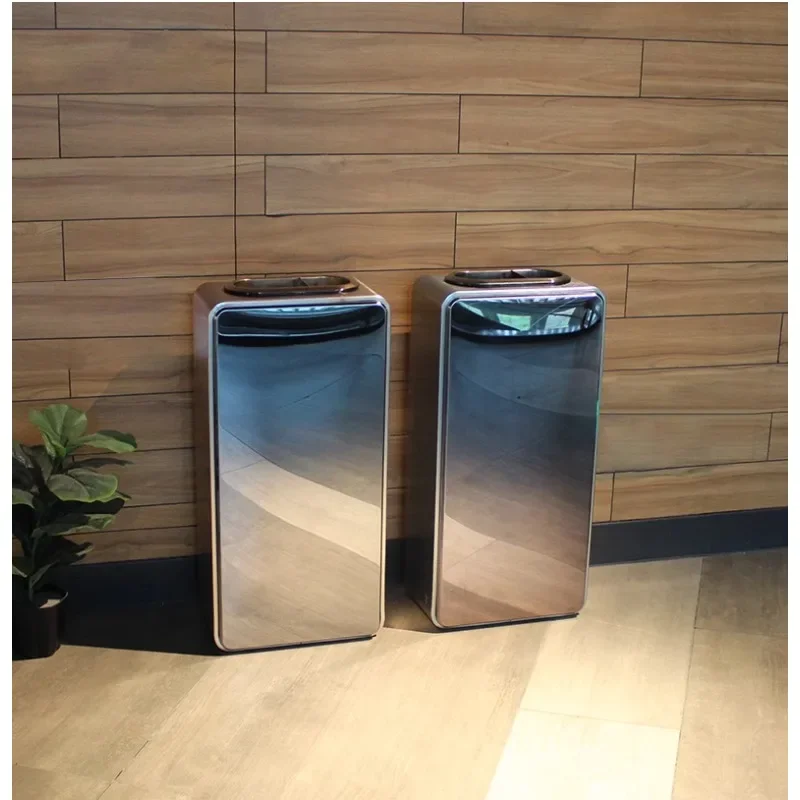 luxury Stainless steel trash can lobby vertical commercial elevator entrance corridor ash-bin for hotel Restaurant Large capac