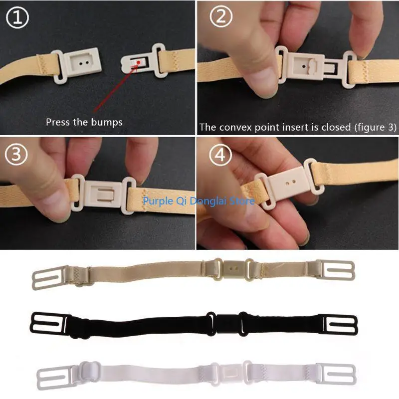 L21E 3 Pcs Upgrade Women Anti Slip Bra Straps Adjustable Holder Belt With Back Clips