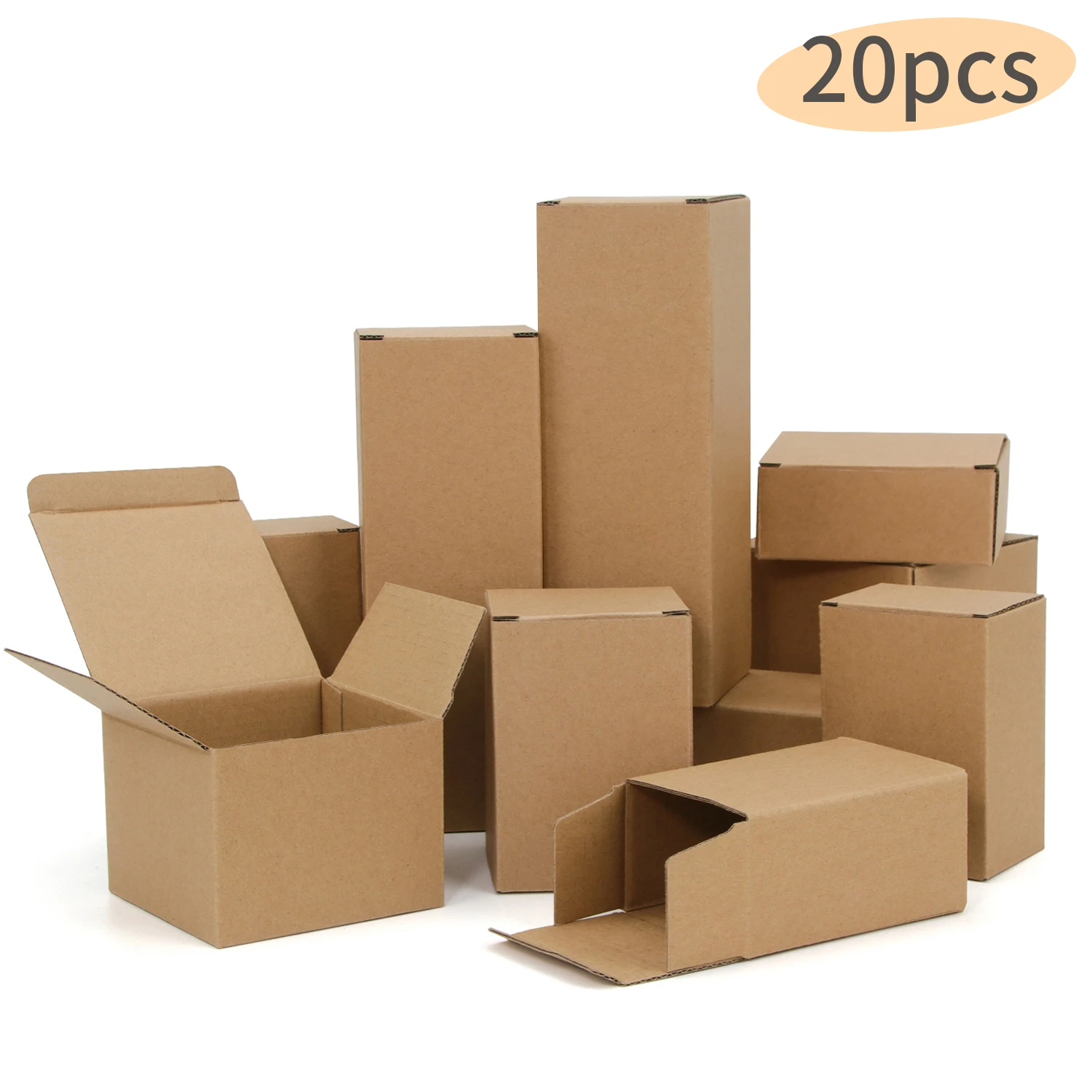 20pcs / brown kraft paper box party gift box DIY box carton Wedding Party Box Multi Size