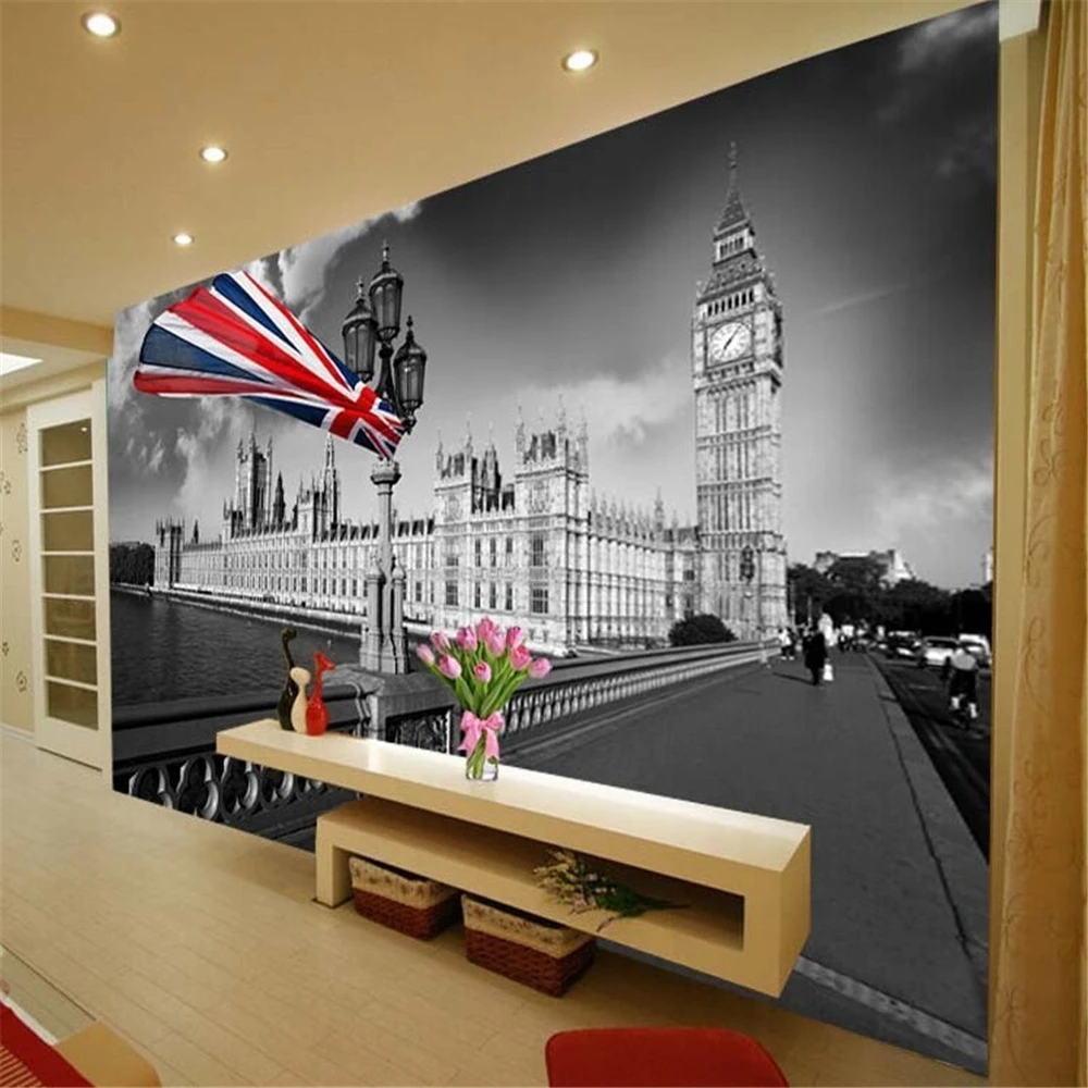 Custom wall paper 3d wallpaper Bar modern retro nostalgia London wall stickers mural wallpaper for living room home decorations