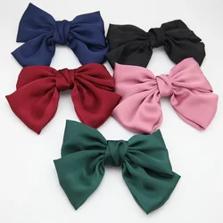 Fashion Solid Color Satin Ribbon Hairgrips Big Large Bow Hairpin For Women Girls Trendy Hair Clip Cute Barrette Hair Accessories