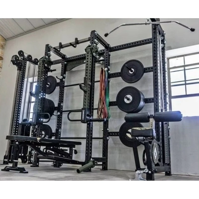 High Quality Commercial Multi Functional Trainer Cable Machine FitnessPower Cage Half Squat with Cable Crossover