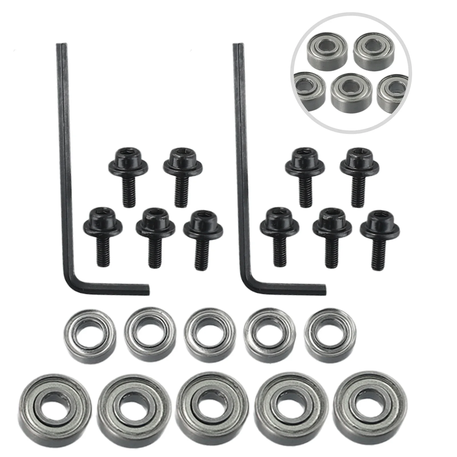 ルータービットボールベアリングガイド、ウッドミリングカッターのベアリング修理交換、六角レンチネジ、10個