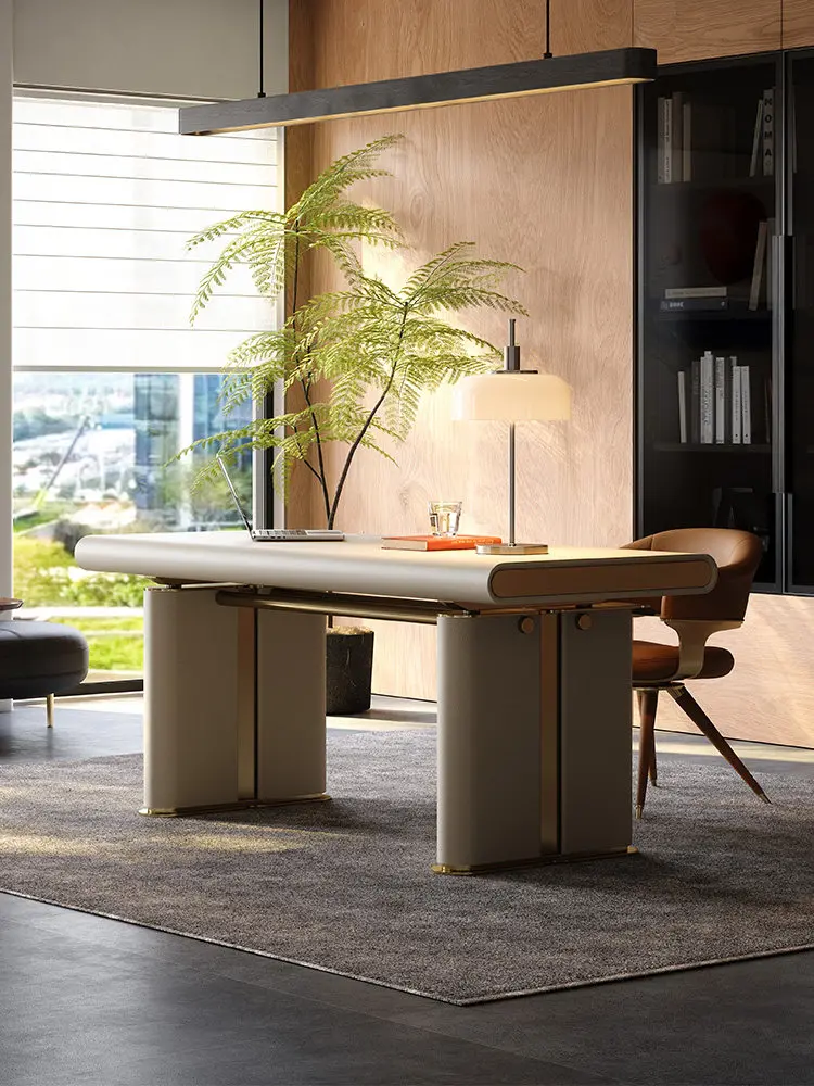 

Italian lifting desk light luxury modern high-end home desk writing desk