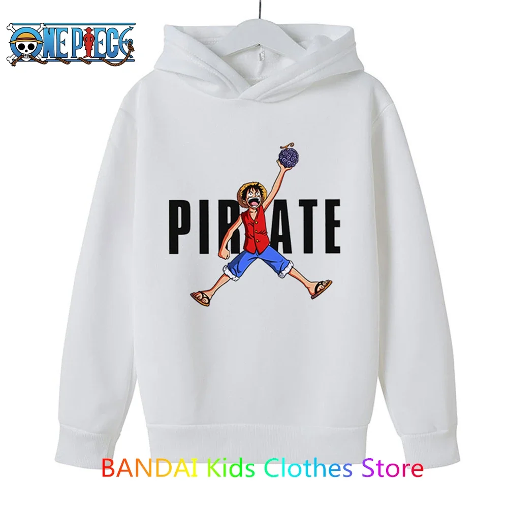 

2025 Spring Autumn One Pieces Hoodie For Boys Anime Luffy Hoodie Sweatshirt Kids Coat Baby Boys Girls Clothing Sudaderas