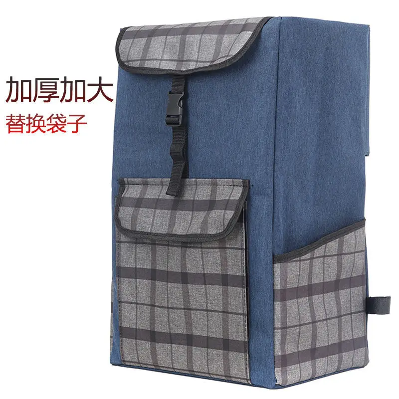 Big Capacity Waterproof Shopping Cart Bag for Folding Trolley Market Storage Bag Luggage Carry Foldable Clothes Bag with Pocket