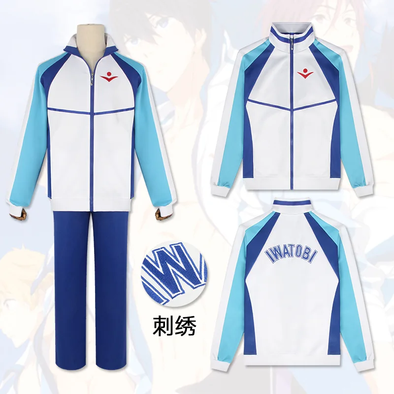 Anime Gratuit! Iwatobi-Costume de cosplay Haruka Nanase pour homme, veste de perruque, sweat à capuche zippé, MakPain Tachibana Hazuki, papeterie isa Rei, Swim Club