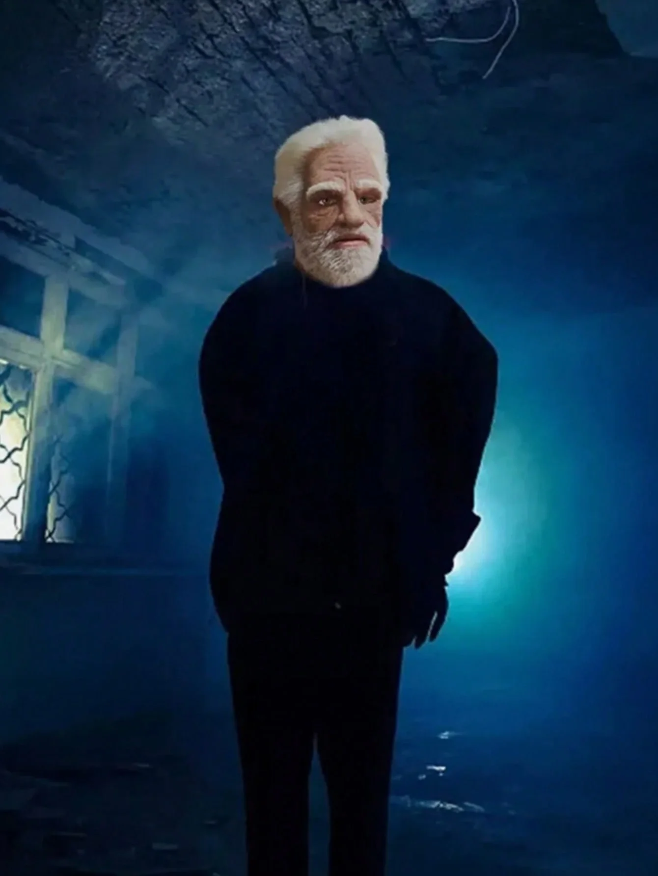 قناع الرجل العجوز للهالوين، محاكاة واقعية، قناع الوجه الكامل، لعب الأدوار، حفلة المدرسة، غطاء رأس اللعبة #4