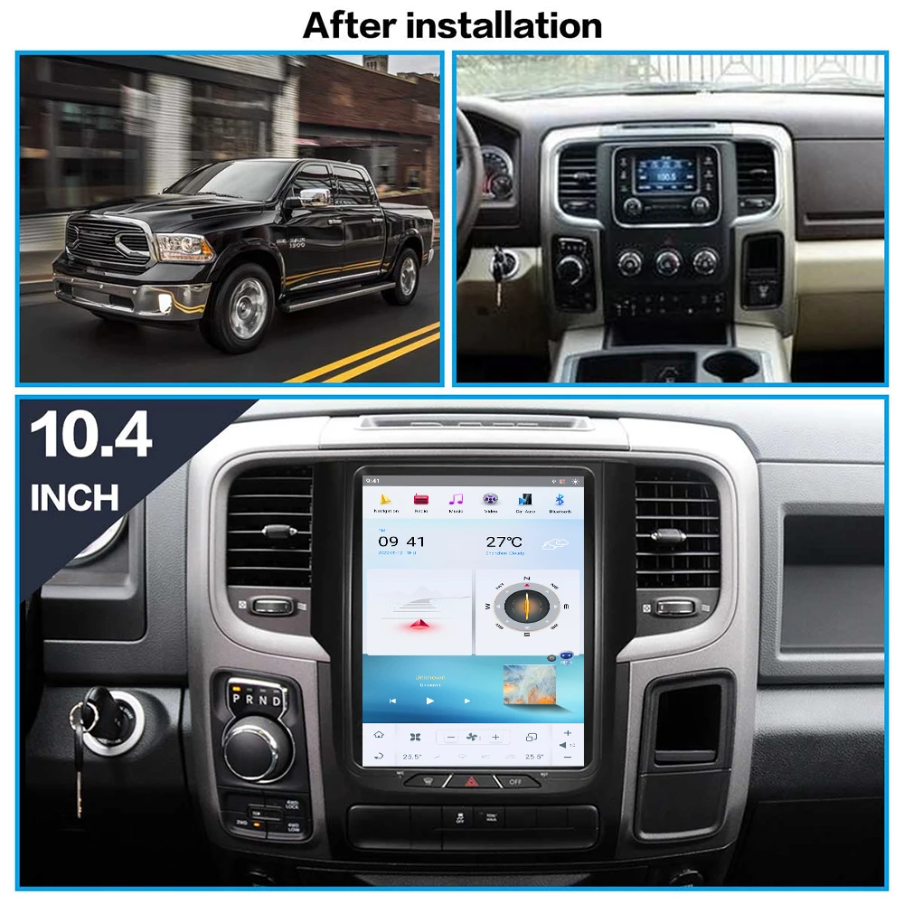 Qualcomm Tesla Screen Android 13 Carplay Car Radio GPS Navigation For Dodge RAM 2014-2018 Multimedia Player Carplay Head Unit