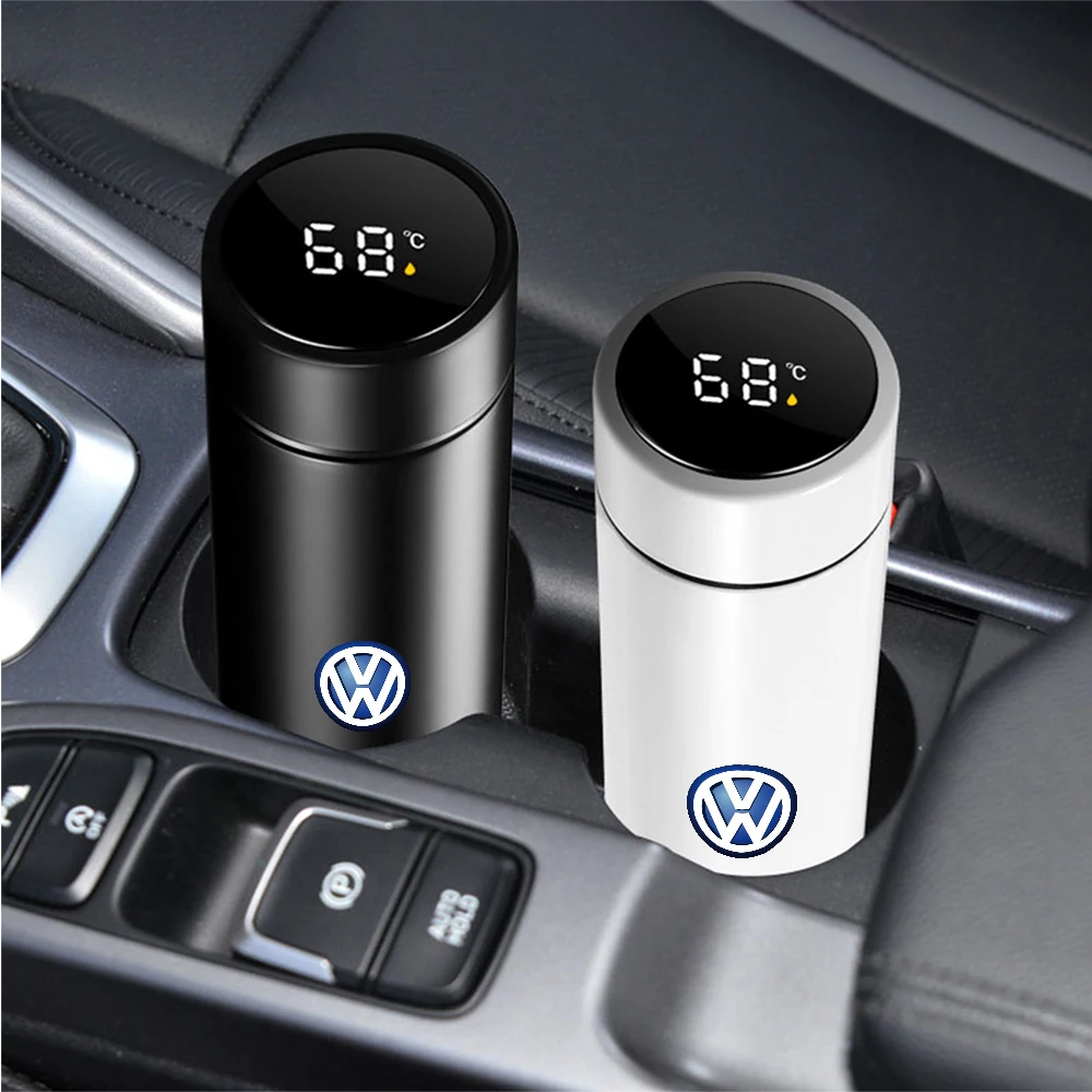 Bouteille thermos portable intelligente en acier inoxydable, tasse thermos à température constante pour Volkswagen VW R Polo Passat Rline Golf GTI Jetta