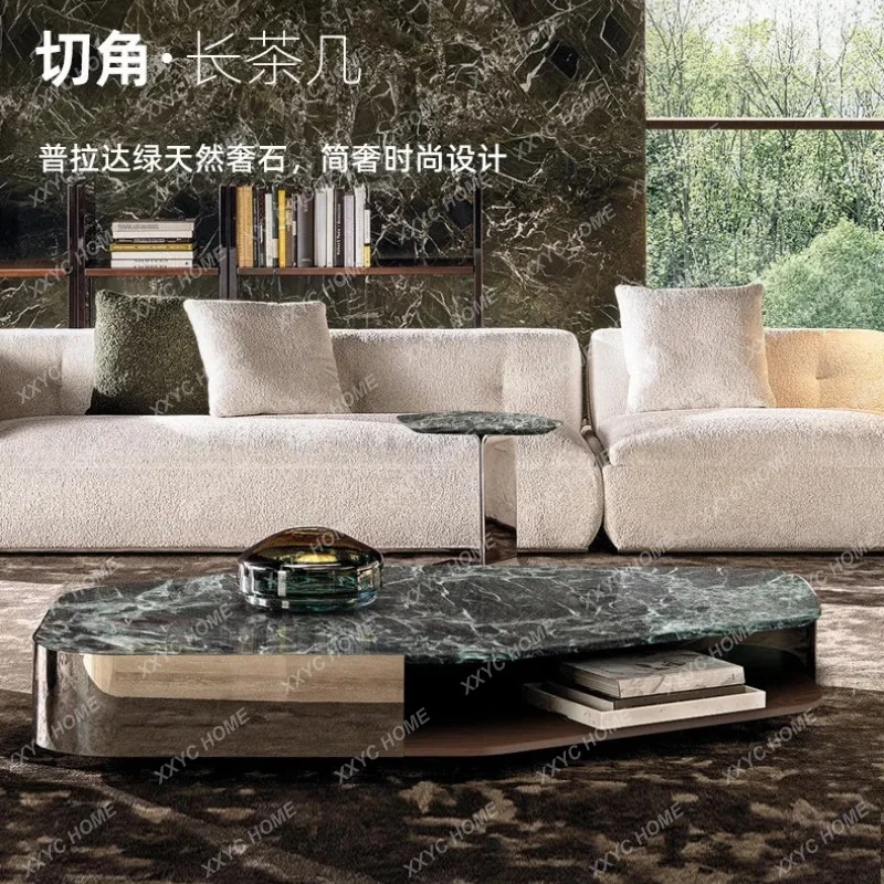XXPure Natural Luxury Stone Coffee Table, Minimalist Light Luxury, High-end Living Room, Special-shaped Coffee Table