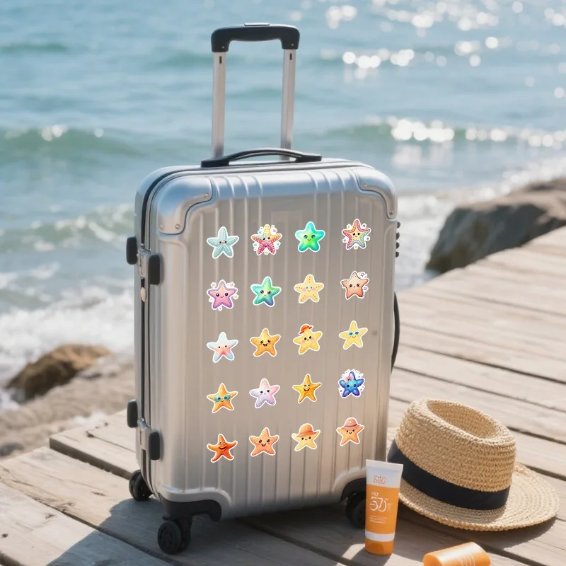 50 Stück Cartoon-Persönlichkeit bunte Sterne kreative Doodle dekorative Aufkleber